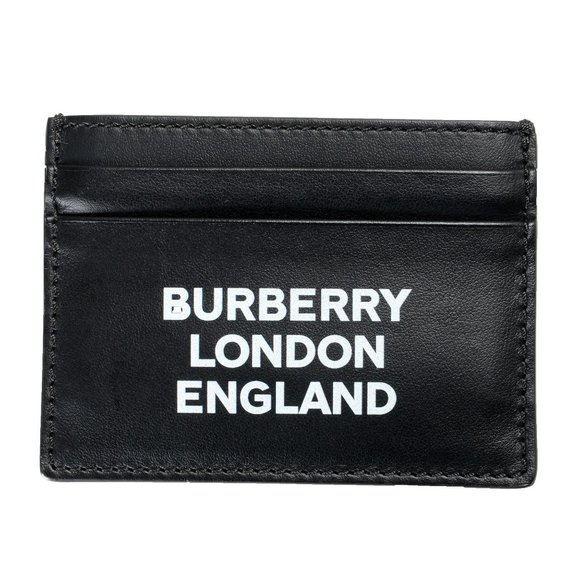 Burberry Black Leather Logo Print Credit Card Case - Picture 1 of 2